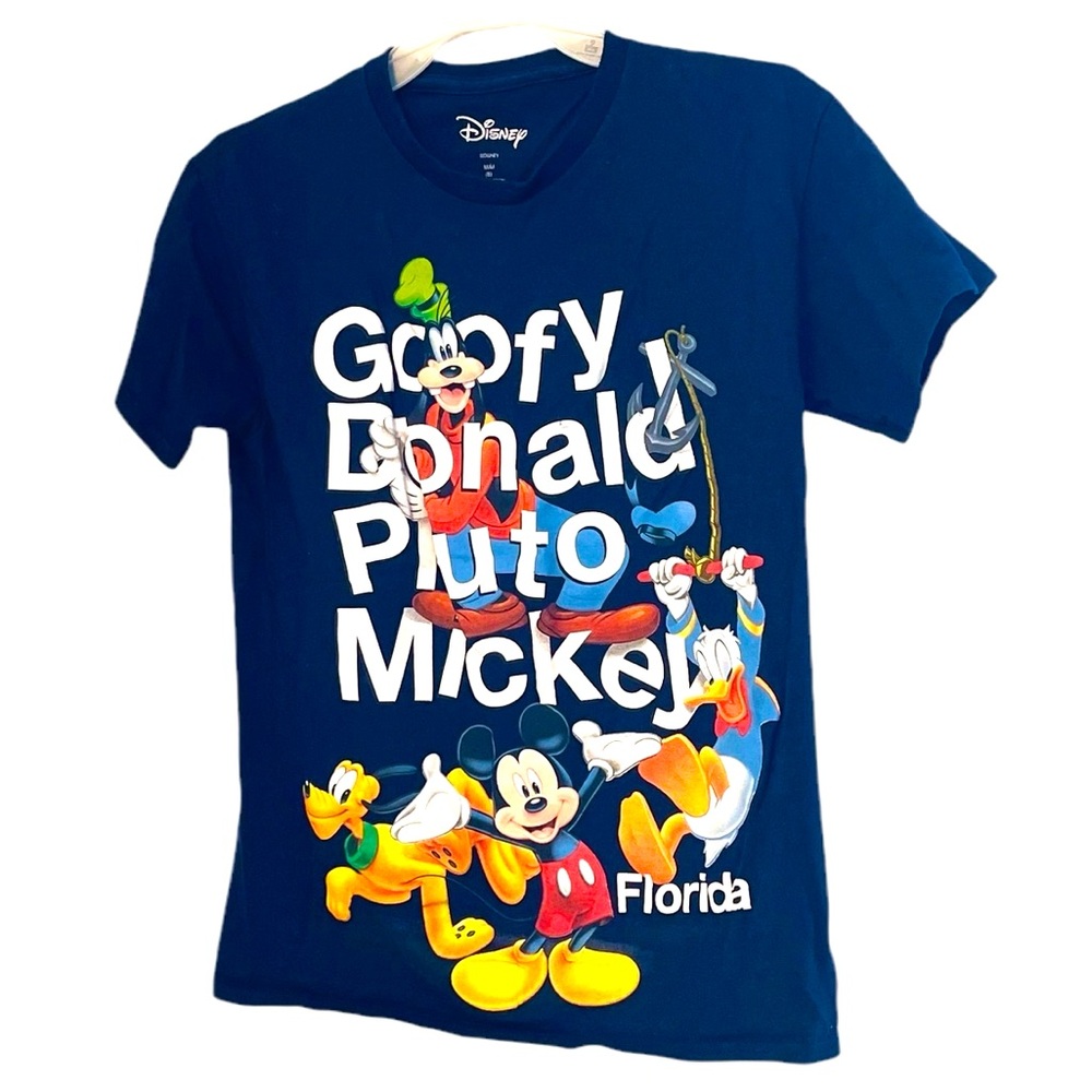 Disney Mickey Mouse and Friends Size Medium 8 Navy Blue Florida Vacation Tshirt